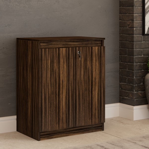 Armário para Escritório Eva 2 Portas com Chave Baixo Nogal - Panorama Móveis