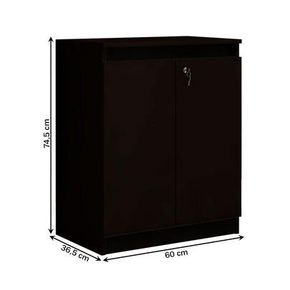 Armário para Escritório Eva 2 Portas com Chave Baixo Preto - Panorama Móveis