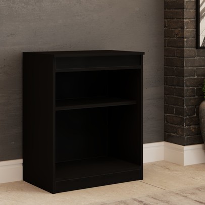 Armário para Escritório Eva 2 Portas com Chave Baixo Preto - Panorama Móveis