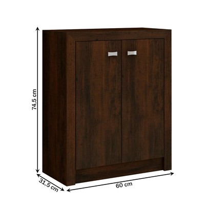 Armário para Escritório Rose 2 Portas Baixo Rústico - Panorama Móveis