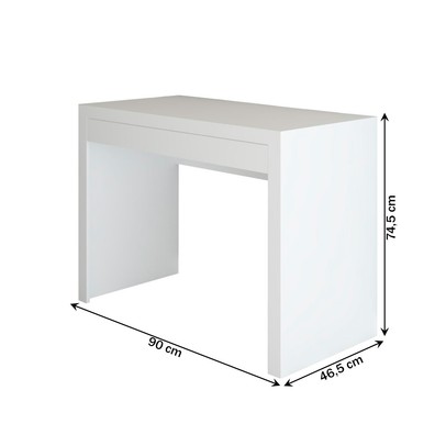 Mesa Escrivaninha 1 Gaveta Home Office Branco - Panorama Móveis