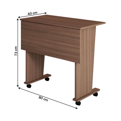 Mesa Escrivaninha Dobrável Alpes com Rodízio Amêndoa - Panorama Móveis
