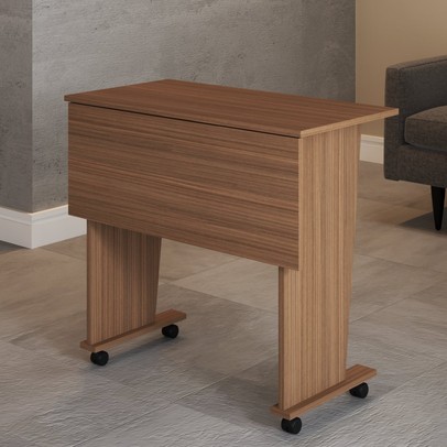 Mesa Escrivaninha Dobrável Alpes com Rodízio Amêndoa - Panorama Móveis