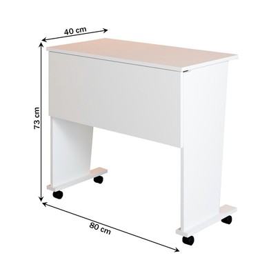 Mesa Escrivaninha Dobrável Alpes com Rodízio Branco - Panorama Móveis