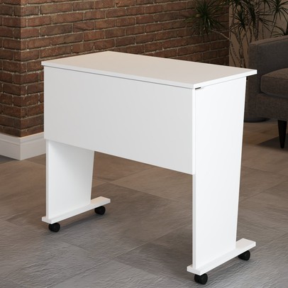 Mesa Escrivaninha Dobrável Alpes com Rodízio Branco - Panorama Móveis