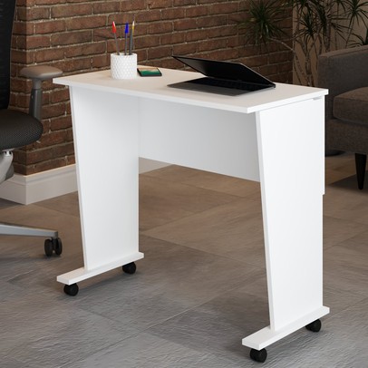 Mesa Escrivaninha Dobrável Alpes com Rodízio Branco - Panorama Móveis