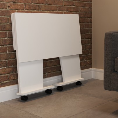 Mesa Escrivaninha Dobrável Alpes com Rodízio Branco - Panorama Móveis