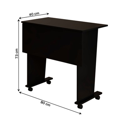 Mesa Escrivaninha Dobrável Alpes com Rodízio Preto - Panorama Móveis