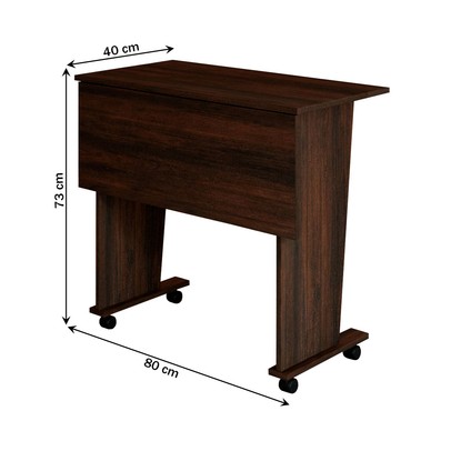 Mesa Escrivaninha Dobrável Alpes com Rodízio Rústico - Panorama Móveis