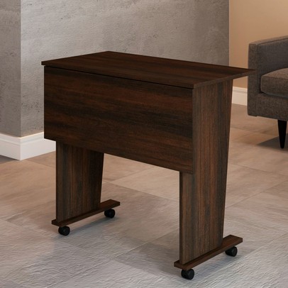 Mesa Escrivaninha Dobrável Alpes com Rodízio Rústico - Panorama Móveis