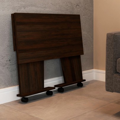 Mesa Escrivaninha Dobrável Alpes com Rodízio Rústico - Panorama Móveis