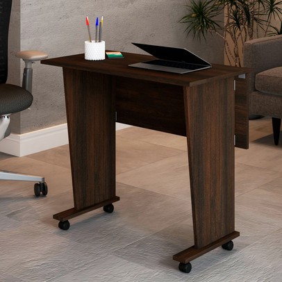 Mesa Escrivaninha Dobrável Alpes com Rodízio Rústico - Panorama Móveis