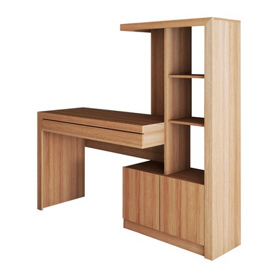 Mesa Escrivaninha 2  Portas 1 Gaveta para Computador Homework Amêndoa - Panorama Móveis