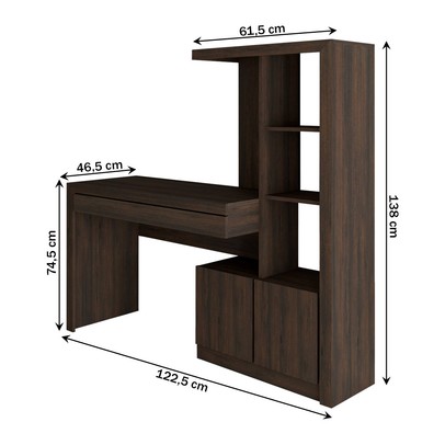 Mesa Escrivaninha 2  Portas 1 Gaveta para Computador Homework Rústico - Panorama Móveis