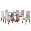 Mesa de Jantar 6 Lugares Corsa Imbuia/Blonde/Veludo Marfim - Viero Móveis