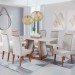 Mesa de Jantar 6 Lugares Corsa Imbuia/Blonde/Veludo Marfim - Viero Móveis