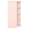 Guarda-Roupa Infantil Doce Sonho 2 Portas 3 Gavetas Rosa Acetinado - Qmovi