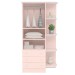Guarda-Roupa Infantil Doce Sonho 2 Portas 3 Gavetas Rosa Acetinado - Qmovi