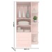 Guarda-Roupa Infantil Doce Sonho 2 Portas 3 Gavetas Rosa Acetinado - Qmovi
