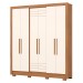 Guarda-Roupa Casal 6 Portas 3 Gavetas Nature/Off White B366 - Briz