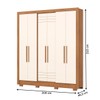 Guarda-Roupa Casal 6 Portas 3 Gavetas Nature/Off White B366 - Briz