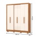 Guarda-Roupa Casal 6 Portas 3 Gavetas Nature/Off White B366 - Briz