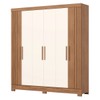 Guarda-Roupa Casal 6 Portas 3 Gavetas Flex Nature/Off White B367 - Briz