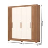 Guarda-Roupa Casal 6 Portas 3 Gavetas Flex Nature/Off White B367 - Briz