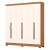 Guarda-Roupa Casal 6 Portas 2 Gavetas Nature/Off White B368 - Briz