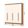 Guarda-Roupa Casal 6 Portas 2 Gavetas Nature/Off White B368 - Briz
