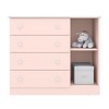 Cômoda Infantil Doce Sonho 1 Porta 4 Gaveta Rosa Acetinado - Qmovi