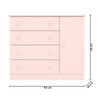 Cômoda Infantil Doce Sonho 1 Porta 4 Gaveta Rosa Acetinado - Qmovi