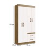 Guarda-Roupa Solteiro Cordova 4 Portas 2 Gavetas Off White Nogueira - Doripel
