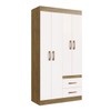 Guarda-Roupa Solteiro Cordova 4 Portas 2 Gavetas Off White Nogueira - Doripel