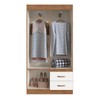 Guarda-Roupa Solteiro Cordova 4 Portas 2 Gavetas Off White Nogueira - Doripel