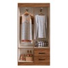 Guarda-Roupa Solteiro Cordova 4 Portas 2 Gavetas Castanho - Doripel