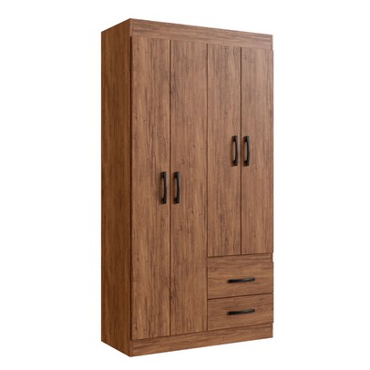 Guarda-Roupa Solteiro Cordova 4 Portas 2 Gavetas Castanho - Doripel