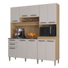 Cozinha Compacta Elisa 10 Portas 2 Gavetas Damasco/Off White - Poquema