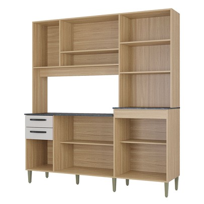 Cozinha Compacta Elisa 10 Portas 2 Gavetas Damasco/Off White - Poquema