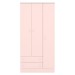 Guarda-Roupa de Bebê Doce Sonho 3 Portas 2 Gavetas Rosa Acetinado - Qmovi