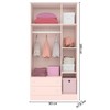Guarda-Roupa de Bebê Doce Sonho 3 Portas 2 Gavetas Rosa Acetinado - Qmovi