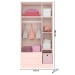 Guarda-Roupa de Bebê Doce Sonho 3 Portas 2 Gavetas Rosa Acetinado - Qmovi
