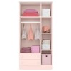 Guarda-Roupa de Bebê Doce Sonho 3 Portas 2 Gavetas Rosa Acetinado - Qmovi