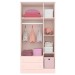 Guarda-Roupa de Bebê Doce Sonho 3 Portas 2 Gavetas Rosa Acetinado - Qmovi