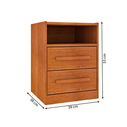 Mesa de Cabeceira Barcelona 2 Gavetas Cinamomo - Tcil Móveis