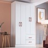 Guarda-Roupa Solteiro Rosario 4 Portas 2 Gavetas Branco - Doripel