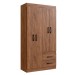 Guarda-Roupa Solteiro Rosario 4 Portas 2 Gavetas Castanho - Doripel