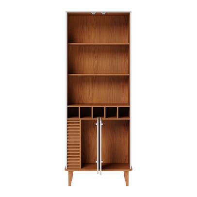 Cristaleira Jurerê 4 Portas 2 Prateleiras Off White/Freijó - Colibri