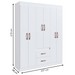 Guarda-Roupa Casal Riveira 6 Portas 2 Gavetas Branco - Doripel