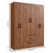 Guarda-Roupa Casal Riveira 6 Portas 2 Gavetas Castanho - Doripel